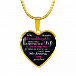 To My Beautiful Granddaughter I Believe That God Sent You In My Life Heart Pendant Necklace - Heart Luxury Necklace (Gold Plated)