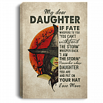 Witch My Dear Daughter Love from Mom Framed Canvas Prints - Unframed Poster, White, 0.75'' Framed Canvas