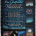 To My Girlfriend Words Are Not Enough To Express How Special You Are To Me Fleece Blanket - Premium Sherpa Blanket, White, Cozy Plush Fleece Blanket - 50x60