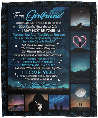 To My Girlfriend Words Are Not Enough To Express How Special You Are To Me Fleece Blanket - Premium Sherpa Blanket, White, Cozy Plush Fleece Blanket - 50x60