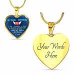 My Dad My Hero My Guardian Angel He Watches Over My Back Heart Pendant Necklace - Heart Luxury Necklace (Gold Plated)