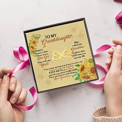 Once Upon A Time There Was A Little Girl She Called Me Grandma Infinity Heart Pendant Necklace