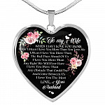 To My Wife When I Say I Love You More I Don't Mean i Love You More Than You Love Me Heart Pendant Necklace - Heart Luxury Necklace (Silver)