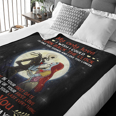 Alternative view of Jack And Sally My Only Love I Wish I Could Turn Back The Clock Fleece Blanket - Premium Sherpa Blanket