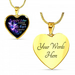 Butterfly I Believe There Are Angels Among Us Heart Pendant Necklace - Heart Luxury Necklace (Gold Plated)