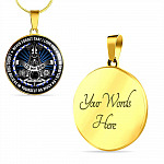 From Dad To Son Viking Circle Pendant Necklace - Never Forget That I Love You Necklace - Viking Necklace For Son - Circle Luxury Necklace (Gold Plated)