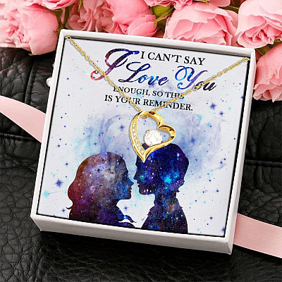 Alternative view of I Can't Say I Love You Enough So This Is Your Reminder Beautiful Galaxy Forever Love Pendant Necklace