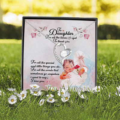 Alternative view of To My Daughter for All the Times I Forget to Thank You Forever Love Pendant Necklace
