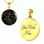 Fear Not For I Am With You Isaiah 41:10 Circle Pendant Necklace - Circle Luxury Necklace (Gold Plated)