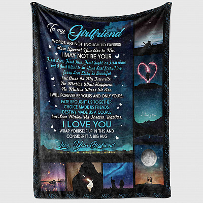 Alternative view of To My Girlfriend Words Are Not Enough To Express How Special You Are To Me Fleece Blanket - Premium Sherpa Blanket
