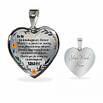 To My Unbiological Sister There's A Point In Every True Friendship Luxury Heart Pendant Necklace - Heart Luxury Necklace (Silver)