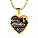 Necklace to My Daughter Never Forget That I Love You I Promise From Mom Heart Pendant Necklace - Heart Luxury Necklace (Gold Plated)