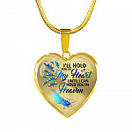 Dragonfly I'll Hold You in My Heart Until I Can Hold You in Heaven Memorial Gift - Heart Pendant Necklace - Heart Luxury Necklace (Gold Plated)
