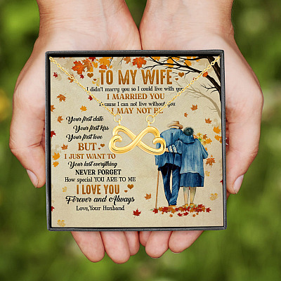 Alternative view of To My Wife I Didn't Marry You So I Could Live with You Infinity Heart Pendant Necklace