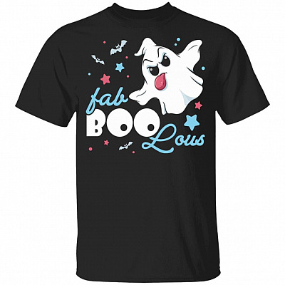 Faboolous Spooky Ghost Youth Tee - Kids Shirt, Black, Youth T-Shirt