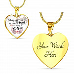 Daddy's Girl I Used to Be His Angel Now He Is Mine Heart Pendant Necklace - Heart Luxury Necklace (Gold Plated)