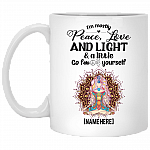 I'm Mostly Peace Love And Light A Little Go Fuck Yourself Personalized Coffee Mug - Beer Stein - Water Bottle, White, 11 oz. White Mug I'm Mostly Peace Love And Light A Little Go Fuck Yourself Personalized Coffee Mug - Beer Stein - Water Bottle, White, 11 oz. White Mug