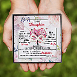 5VT. To My Daughter Little Girl Message Card Infinity Heart Necklace (Silver)