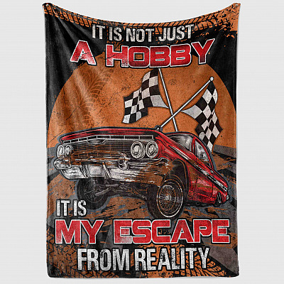 Alternative view of Dirt Track Racing It Is Not Just A Hobby It Is My Escape From Reality Fleece Blanket - Premium Sherpa Blanket