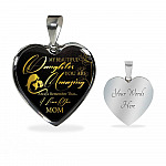 My Beautiful Daughter You Are Amazing Always Remember That I Love You From Mom Luxury Heart Pendant Necklace - Heart Luxury Necklace (Silver)