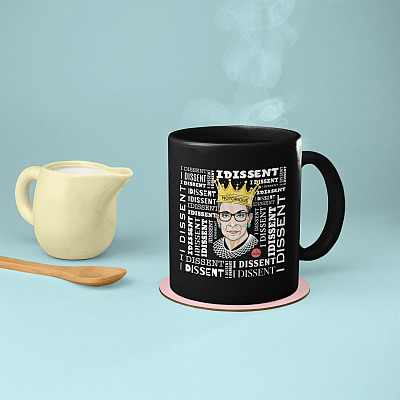 Alternative view of I Dissent Feminism Quote Feminist RBG Ruth Bader Ginsburg Ceramic Coffee Mug - Beer Stein - Water Bottle