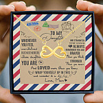 Mom To My Daughter Whenever You Feel Overwhelmed Remember Whose Daughter You Are Infinity Heart Pendant Necklace