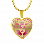 Cardinal I Will Carry You with Me Til' I See You Again Heart Pendant Necklace - Heart Luxury Necklace (Gold Plated)