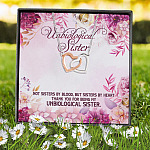 Unbiological Sister Not Sisters By Blood But Sisters By Heart Joined Interlocking Hearts Pendant Necklace