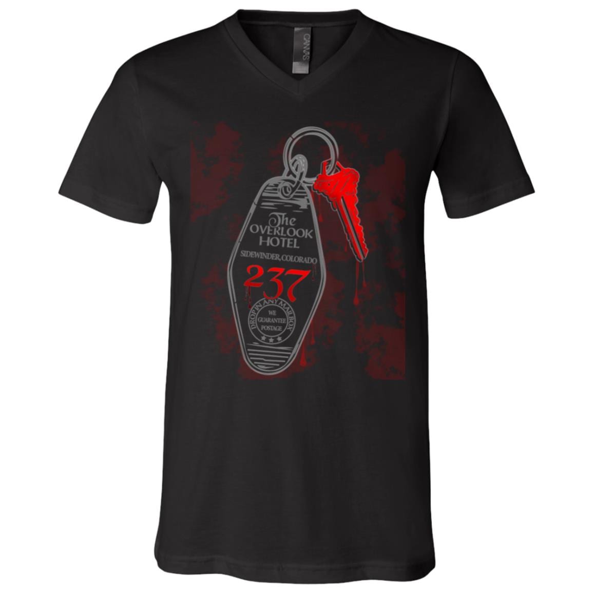 237 Room The Shining Ovelook Hotel Stephen King T-Shirt - V Neck, Black, V-Neck T-Shirt