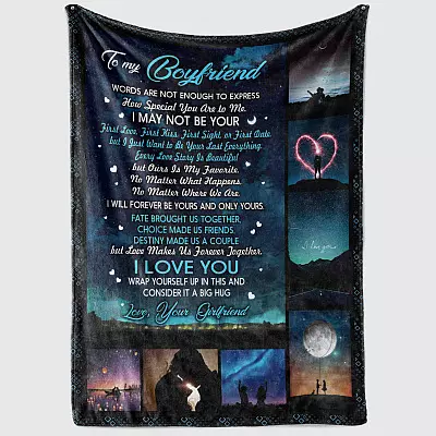 Alternative view of To My Boyfriend Words Are Not Enough To Express How Special You Are To Me Fleece Blanket - Premium Sherpa Blanket