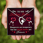 5VT. Wine To My Drinking Partner Forever Love Necklace (Silver)