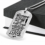 To My Boyfriend Everything I Just Want You Dog Tag Pendant Necklace - Boyfriend Gifts From Girlfriend - Dog Tag (Silver)