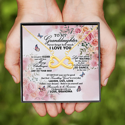 Grandma To My Granddaughter Never Forget How Much I Love You Infinity Heart Pendant Necklace