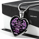 My Dear Wife I Asked God For An Angel And He Sent Me You Love Always Your Husband Luxury Heart Pendant Necklace - Heart Luxury Necklace (Silver)