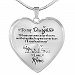 From Mom To My Daughter If There Ever Comes A Day When We Can't Be Together Luxury Heart Pendant Necklace - Heart Luxury Necklace (Silver)