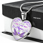 Dragonfly I Will Carry You with Me Til' I See You Again Heart Pendant Necklace - Heart Luxury Necklace (Silver)