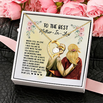 Alternative view of To The Best Mother In Law I Fell In Love With Your Son Heartfelt Card Jewelry Forever Love Pendant Necklace