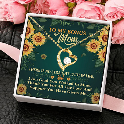 Alternative view of To My Bonus Mom Thank You For All The Love You Have Given Me Forever Luxury Forever Love Pendant Necklace