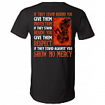 Viking If They Stand Behind You Give Them Protection If Against You Show No Mercy Plain Front - Print on Back T-Shirt - V-Neck, Black, V-Neck T-Shirt