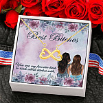 Best Bitches You Are My Favorite Bitch to Bitch About Bitches With Infinity Heart Pendant Necklace