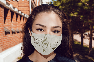 Alternative view of Musical Note What The F Chord Washable Reusable Custom - Printed Cloth Face Mask Cover - Funny What The Fck Mask