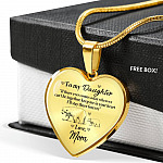 From Mom To My Daughter If There Ever Comes A Day When We Can't Be Together Luxury Heart Pendant Necklace - Heart Luxury Necklace (Gold Plated)