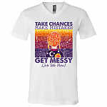 Personalized Teachers Take Chances Make Mistakes Get Messy Gift T-Shirt - V-Neck, White, V-Neck T-Shirt Personalized Teachers Take Chances Make Mistakes Get Messy Gift T-Shirt - V-Neck, White, V-Neck T-Shirt