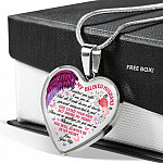 My Beloved Husband You Will Be Always In My Heart Heart Pendant Necklace - Heart Luxury Necklace (Silver)