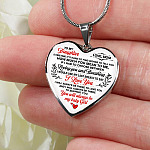 Mom To My Daughter Sometimes Its Hard To Find Words To Tell You How Much You Mean To Me Heart Pendant Necklace - Heart Luxury Necklace (Silver)