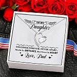 Dad to My Daughter Together Forever Never Apart Maybe in Distance Luxury Forever Love Pendant Necklace