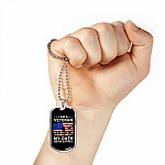 I Am A Veteran My Oath Never Expires Dog Tag Pendant Necklace - Dog Tag (Silver)
