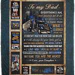 Daughter To Truckin' Dad Everything I Am You Helped Me To Be You Are The World Fleece Blanket - Sherpa Blanket, White, Cozy Plush Fleece Blanket - 50x60 Daughter To Truckin' Dad Everything I Am You Helped Me To Be You Are The World Fleece Blanket - Sherpa Blanket, White, Cozy Plush Fleece Blanket - 50x60