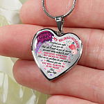 My Beloved Husband You Will Be Always In My Heart Heart Pendant Necklace - Heart Luxury Necklace (Silver)