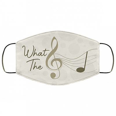 Musical Note What The F Chord Washable Reusable Custom - Printed Cloth Face Mask Cover - Funny What The Fck Mask, White, Cloth Face Cover – Medium/Large